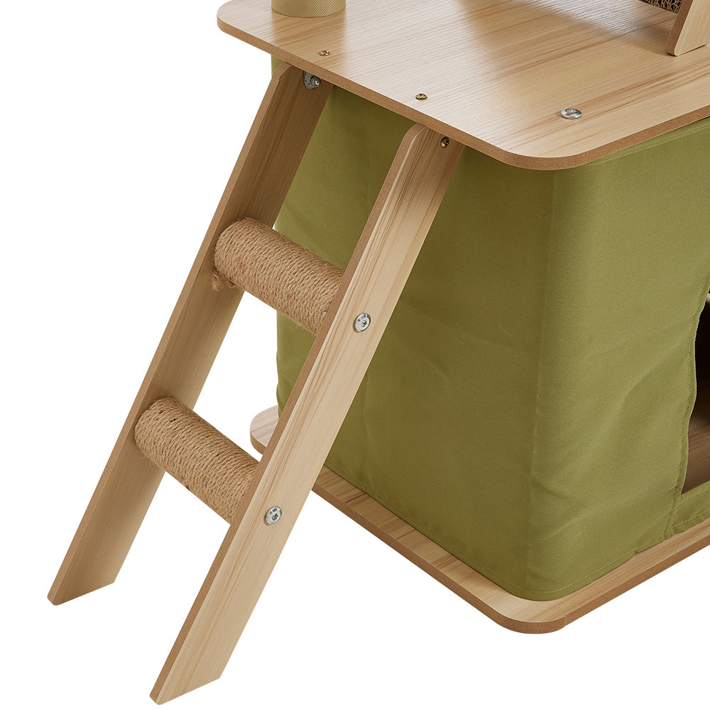 Luxurious 6-Tier Cat Tower with Scratching Board, Rotatable Hammock & Acrylic Capsule – Space-saving Multifunctional Playground