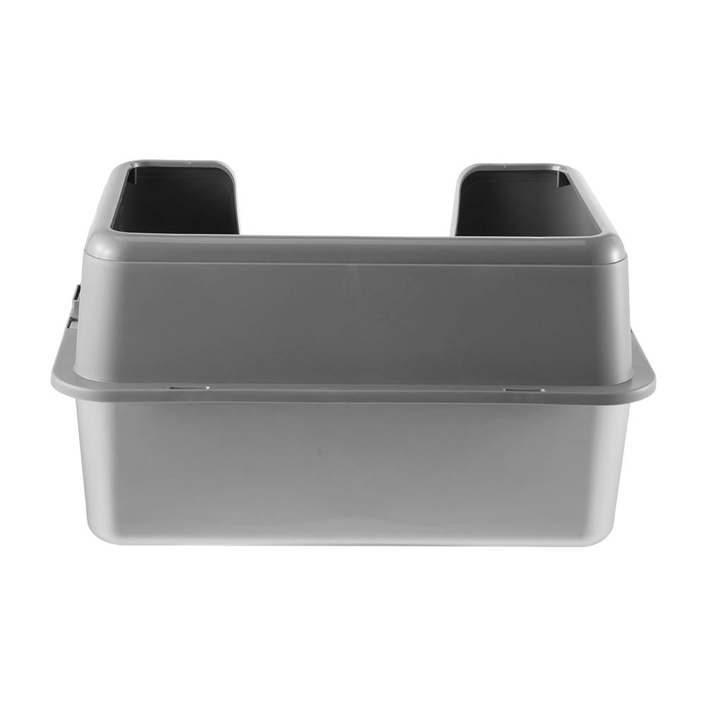 Semi-Enclosed Anti-Splash Cat Litter Box with Stainless Steel Base and Scoop