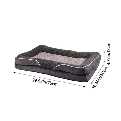 Dark Grey Anti-Slip Pet Bed with Plush Interior & Removable Cover