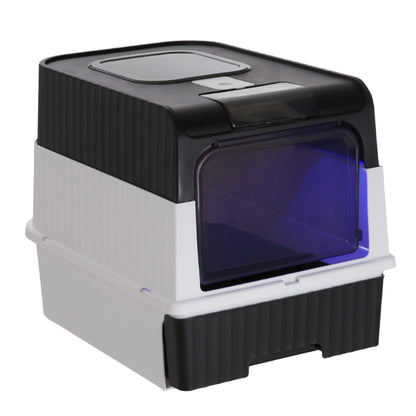 Large Enclosed Cat Litter Box – Foldable Design with UVC Sterilization and Odour Control