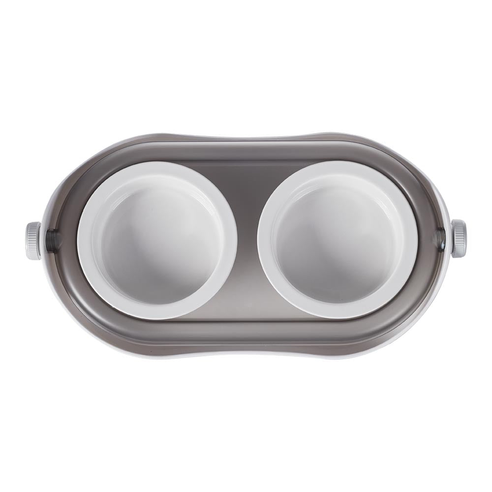 Tilt-Adjustable Ceramic Double Bowl Pet Feeder – Ergonomic Design for Cats and Dogs