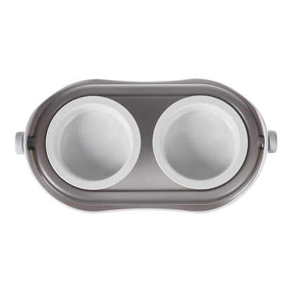 Tilt-Adjustable Ceramic Double Bowl Pet Feeder – Ergonomic Design for Cats and Dogs