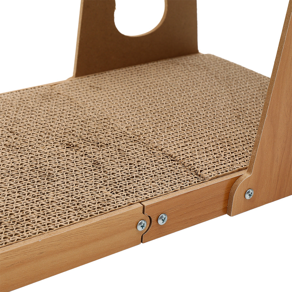 L-Shaped Cat Scratcher with Interactive Sisal Ball for Indoor Play and Climbing