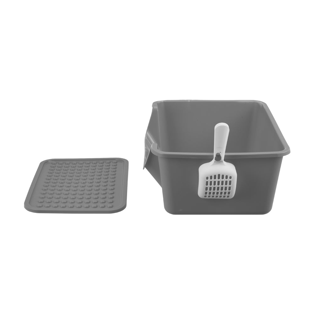 Large Anti-Splash Cat Litter Box with Mat and Scoop – Easy Access & Mess-Free Design