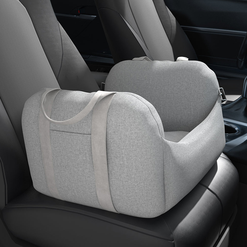 Travel Pet Car Seat – Light Grey, Washable & Durable