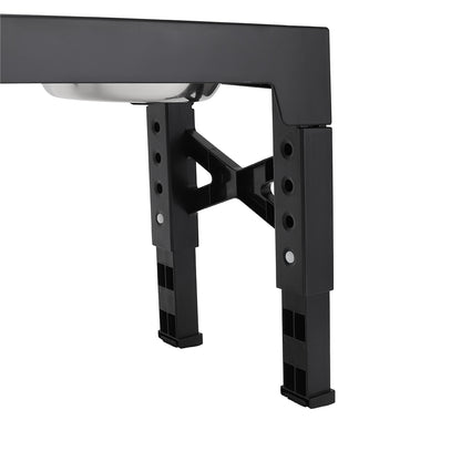 Adjustable Elevated Pet Feeder with Dual Stainless Steel Bowls and Foldable Stand