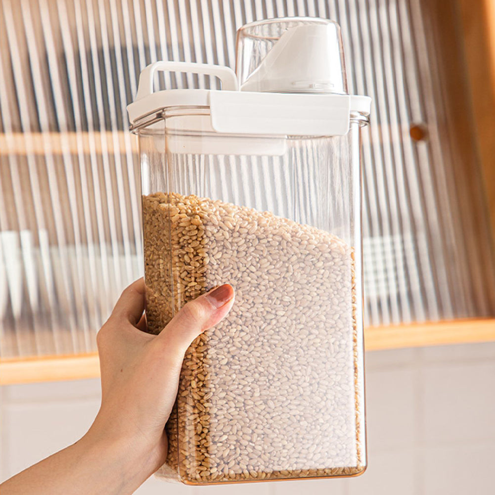 2.3L Airtight Food Storage Container – BPA-Free, Transparent & Stackable Cereal and Grain Organizer