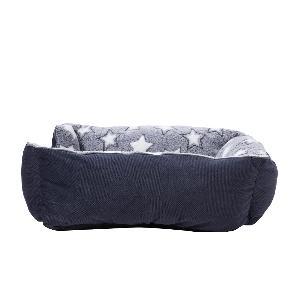 Soft Plush Non-Slip Washable Pet Sleeping Bed with Raised Sides