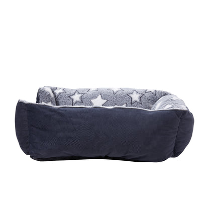 Soft Plush Non-Slip Washable Pet Sleeping Bed with Raised Sides