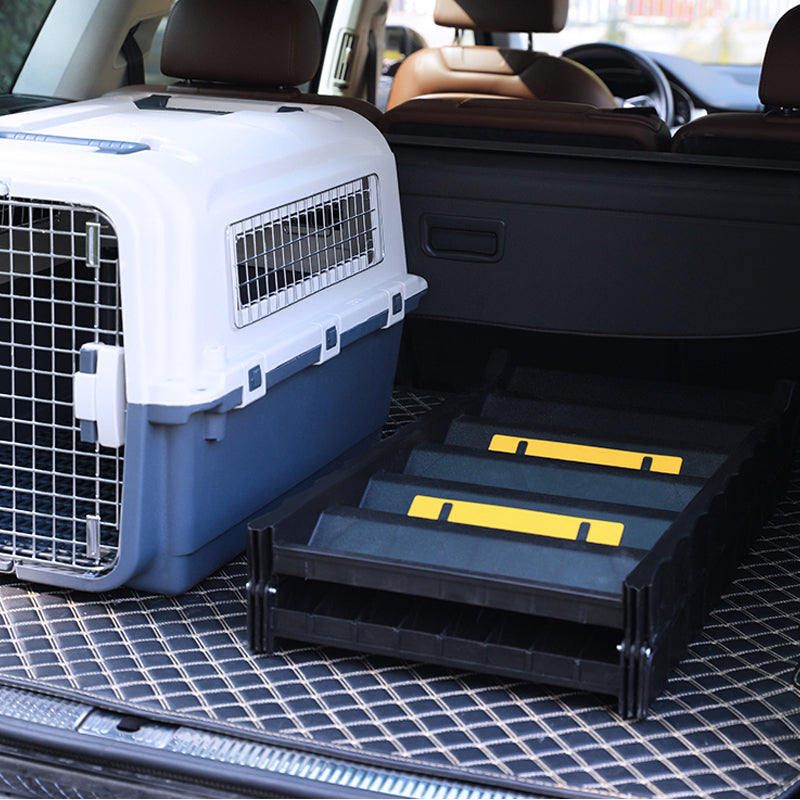 Folding Pet Ramp for Dogs – Lightweight Portable Stairs with Non-Slip Surface and Safety Rails