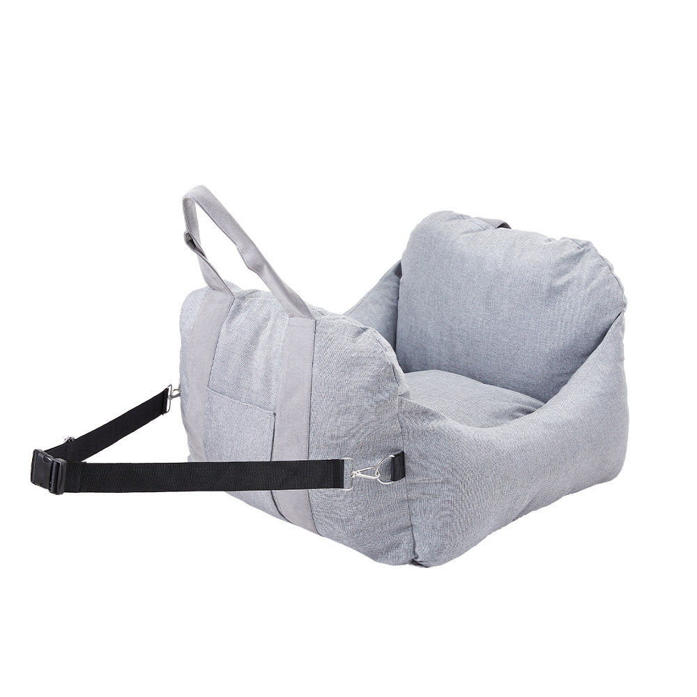 Travel Pet Car Seat – Light Grey, Washable & Durable