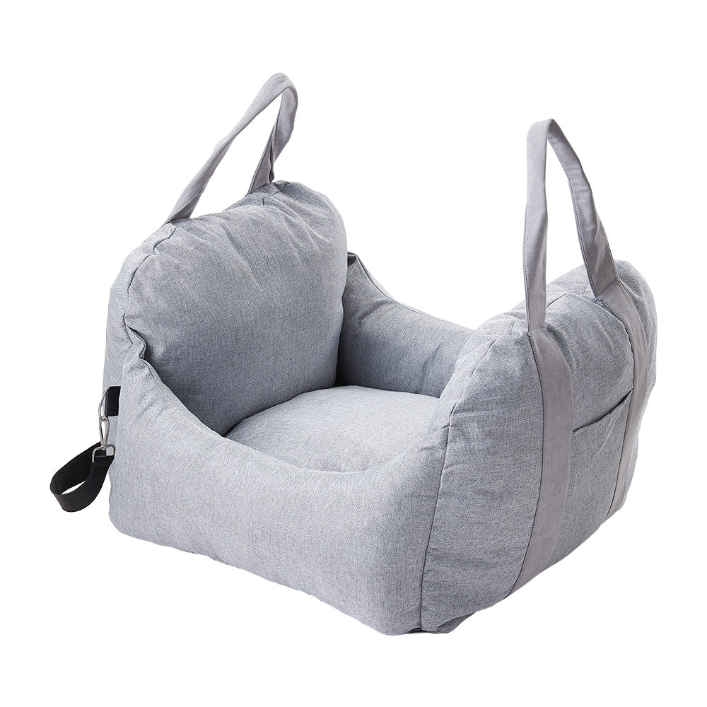 Travel Pet Car Seat – Light Grey, Washable & Durable