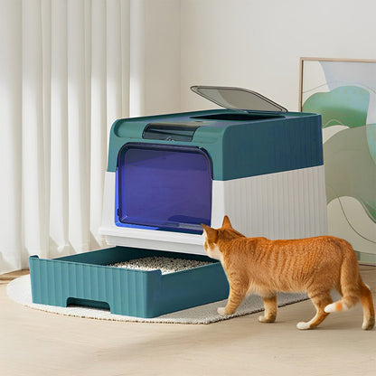 Enclosed Cat Litter Box with UV Sterilization – Hygienic & Odour-Controlled Design