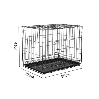 Foldable Wire Pet Crate with Dual Doors and Removable Tray – Secure & Easy-Clean Kennel for Small Pets