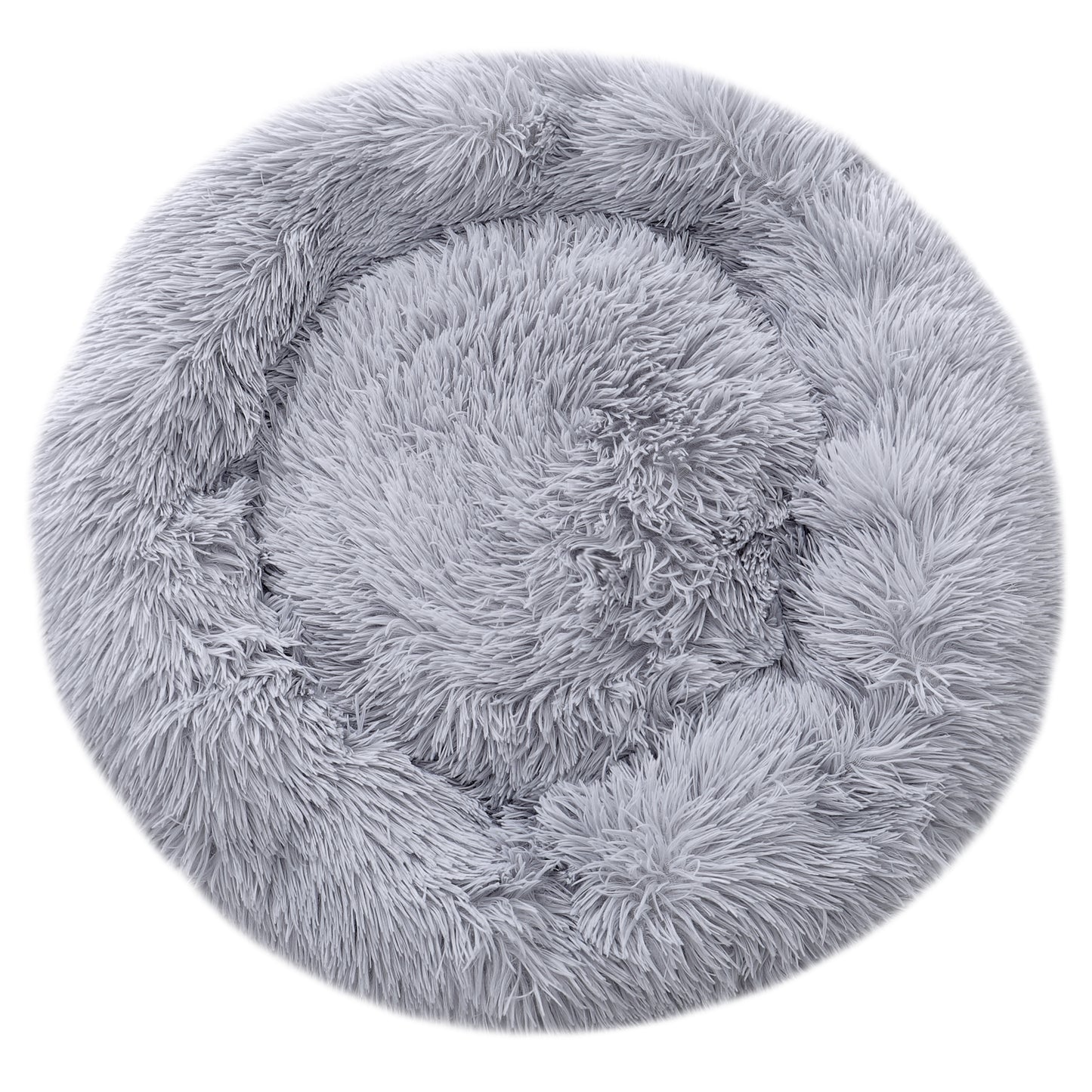 Calming Donut Plush Pet Bed – Soft, Round Cuddler with Raised Rim and Anti-Slip Bottom