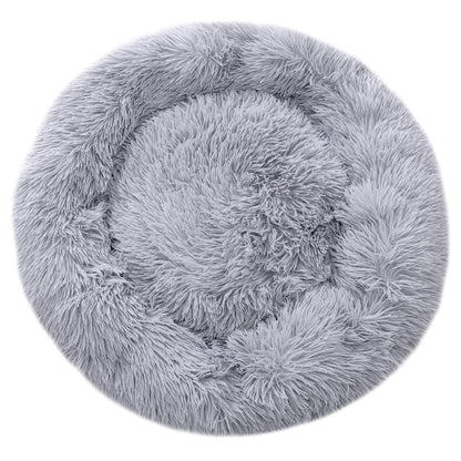 Calming Donut Plush Pet Bed – Soft, Round Cuddler with Raised Rim and Anti-Slip Bottom