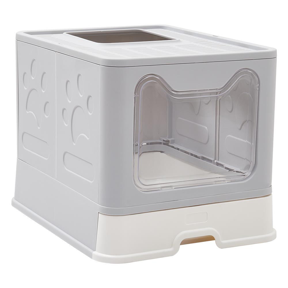 Front-Entry, Top-Opening Foldable Cat Litter Box – Compact, Easy Clean, and Space-Saving Design