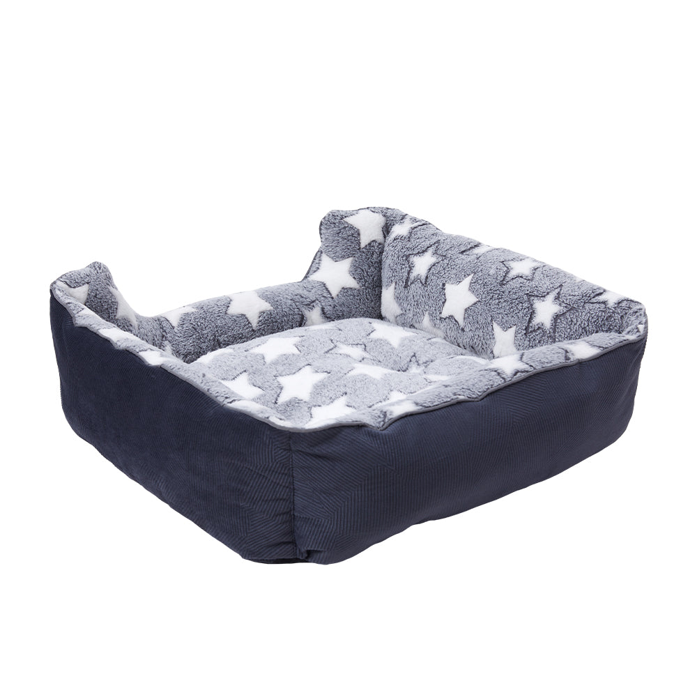 Soft Plush Non-Slip Washable Pet Sleeping Bed with Raised Sides