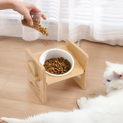 Height Adjustable Pet Feeder with Ceramic Bowl – Ergonomic & Comfortable Dining for Pets
