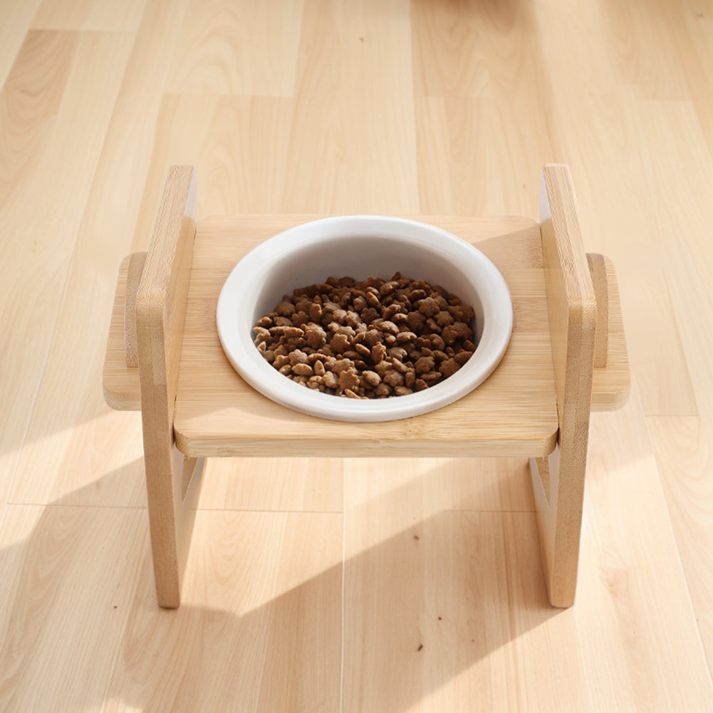 Height Adjustable Pet Feeder with Ceramic Bowl – Ergonomic & Comfortable Dining for Pets