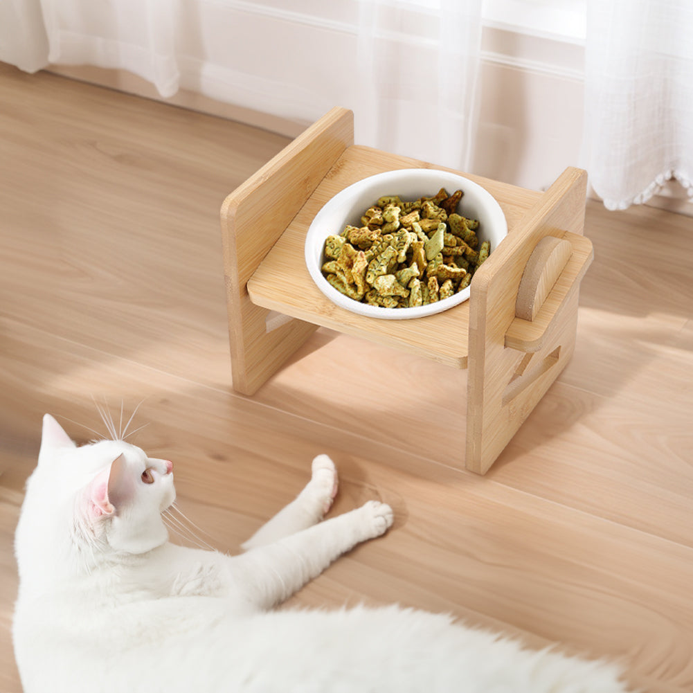 Height Adjustable Pet Feeder with Ceramic Bowl – Ergonomic & Comfortable Dining for Pets