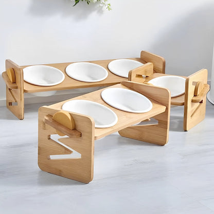 Height Adjustable Pet Feeder with Ceramic Bowl – Ergonomic & Comfortable Dining for Pets