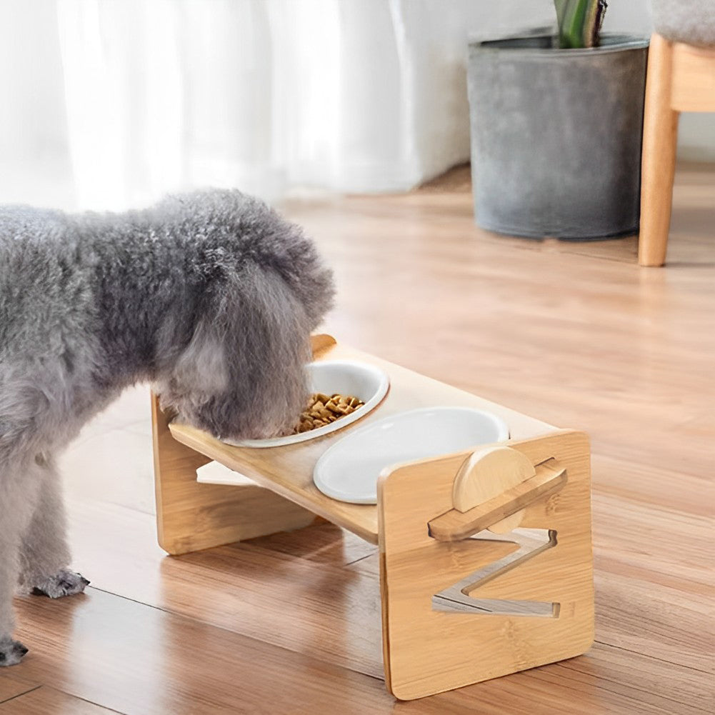 Height Adjustable Pet Feeder with Ceramic Bowl – Ergonomic & Comfortable Dining for Pets