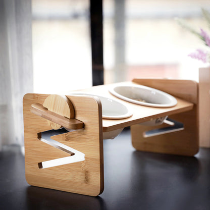 Height Adjustable Pet Feeder with Ceramic Bowl – Ergonomic & Comfortable Dining for Pets