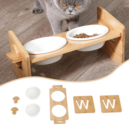 Height Adjustable Pet Feeder with Ceramic Bowl – Ergonomic & Comfortable Dining for Pets