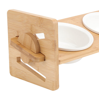Height Adjustable Pet Feeder with Ceramic Bowl – Ergonomic & Comfortable Dining for Pets