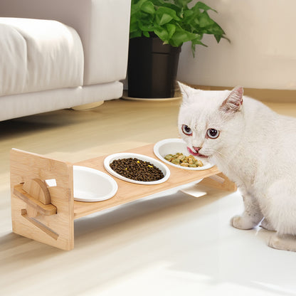 Height Adjustable Pet Feeder with Ceramic Bowl – Ergonomic & Comfortable Dining for Pets