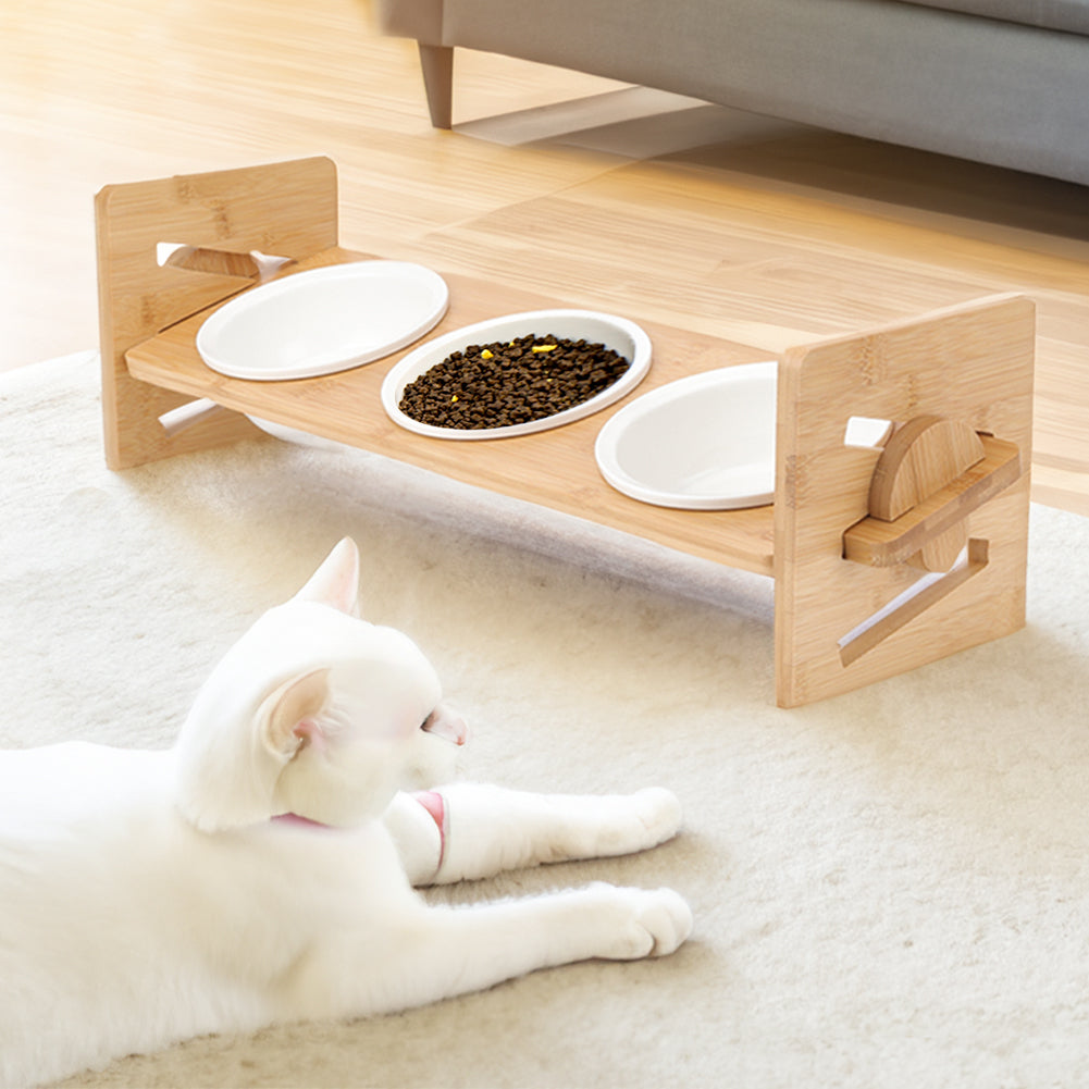 Height Adjustable Pet Feeder with Ceramic Bowl – Ergonomic & Comfortable Dining for Pets