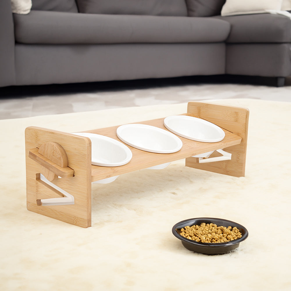 Height Adjustable Pet Feeder with Ceramic Bowl – Ergonomic & Comfortable Dining for Pets