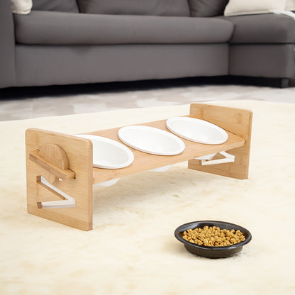 Height Adjustable Pet Feeder with Ceramic Bowl – Ergonomic & Comfortable Dining for Pets