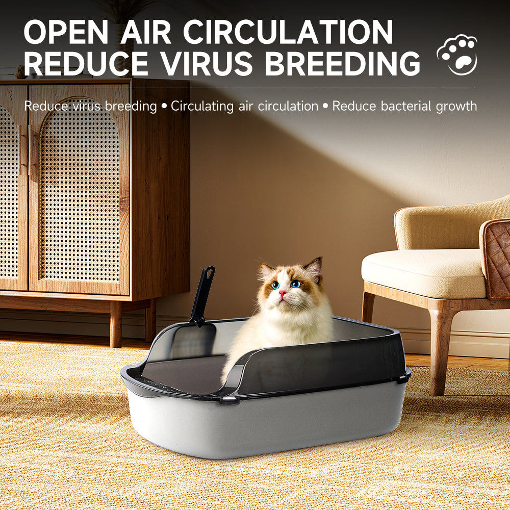 Large Anti-Splashing Detachable Cat Litter Box - Spacious & Easy to Clean