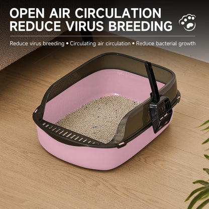 Large Anti-Splashing Detachable Cat Litter Box - Spacious & Easy to Clean