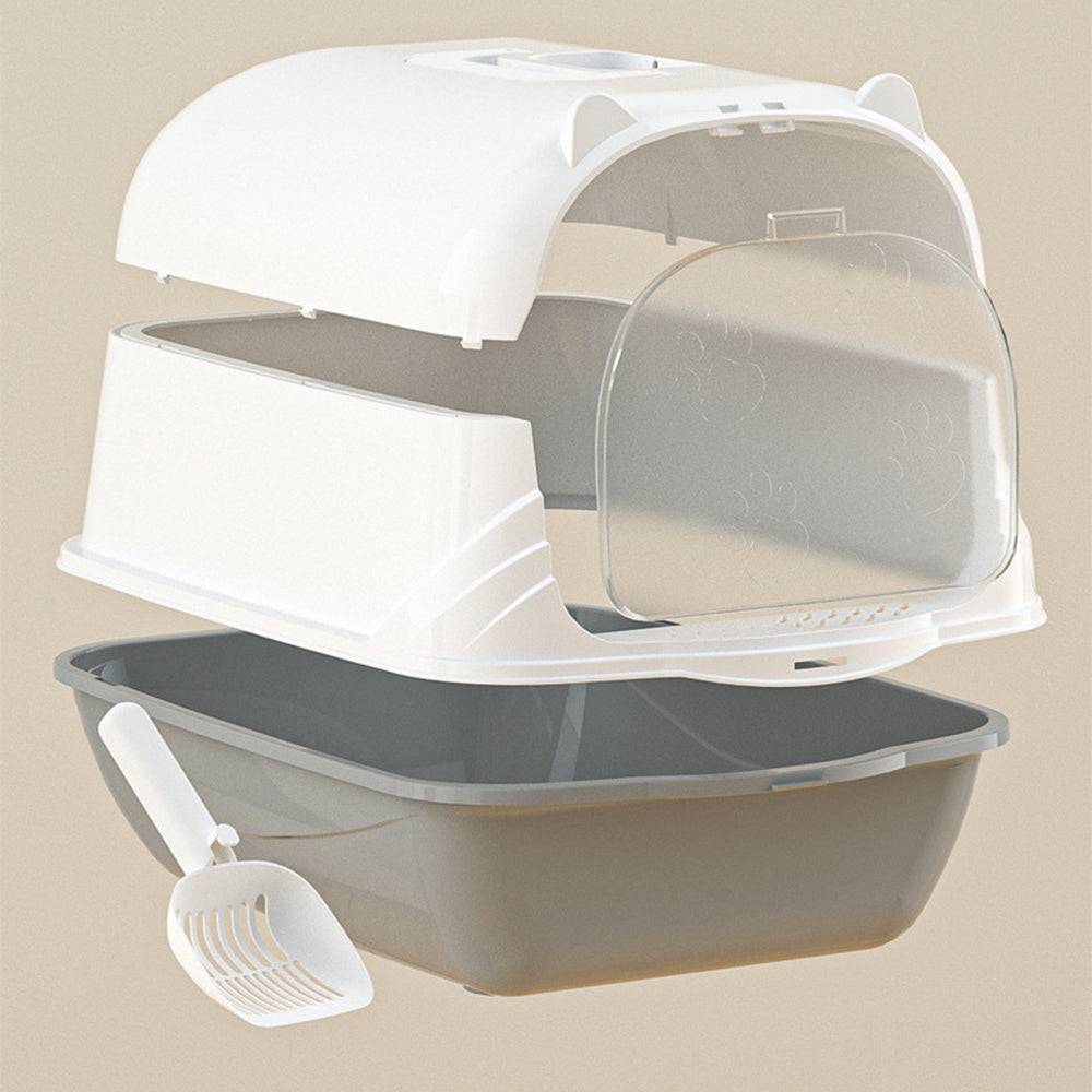 Large Enclosed Cat Litter Box with UV Disinfection Light – Odor Control and Easy-Clean Design