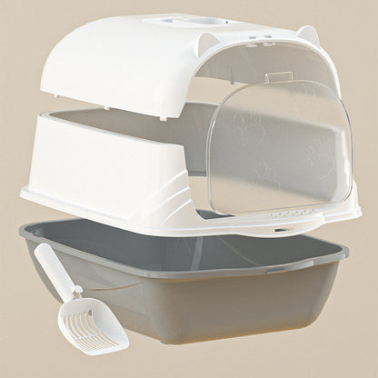 Large Enclosed Cat Litter Box with UV Disinfection Light – Odor Control and Easy-Clean Design