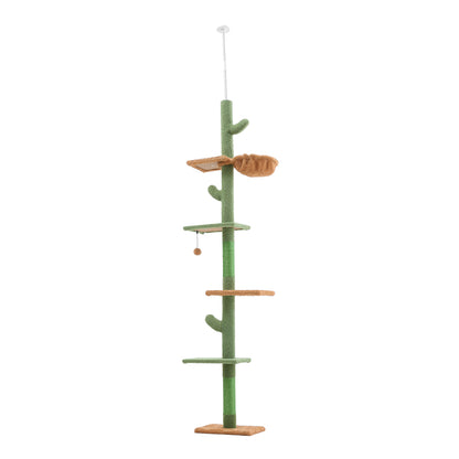 Cactus Scratching Post Cat Tree – Plush, Sturdy & Fun Play Structure for Cats