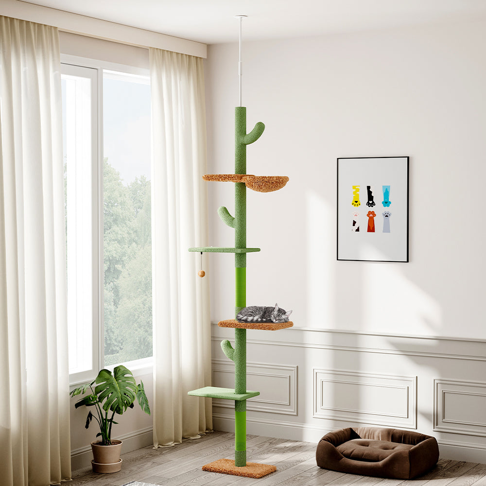 Cactus Scratching Post Cat Tree – Plush, Sturdy & Fun Play Structure for Cats
