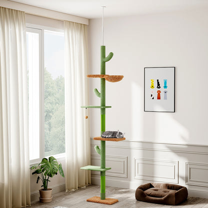 Cactus Scratching Post Cat Tree – Plush, Sturdy & Fun Play Structure for Cats