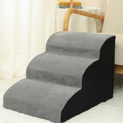 Soft Pet Stairs with Non-Slip Base – 2/3/4-Step Foam Ramp with Removable Washable Cover