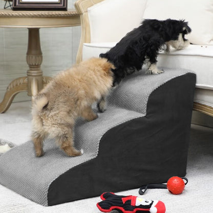 Soft Pet Stairs with Non-Slip Base – 2/3/4-Step Foam Ramp with Removable Washable Cover