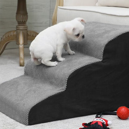 Soft Pet Stairs with Non-Slip Base – 2/3/4-Step Foam Ramp with Removable Washable Cover