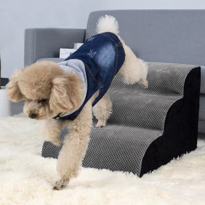 Soft Pet Stairs with Non-Slip Base – 2/3/4-Step Foam Ramp with Removable Washable Cover