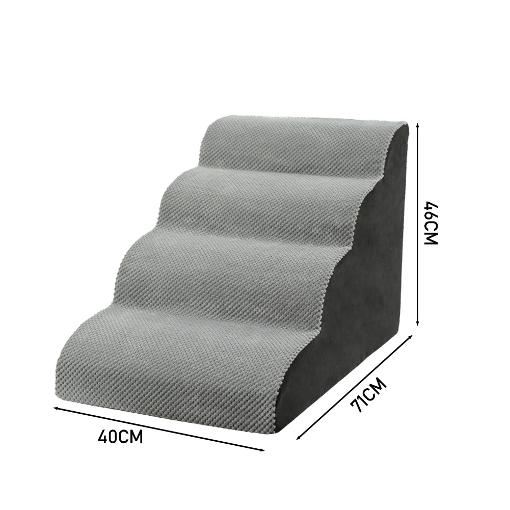 Soft Pet Stairs with Non-Slip Base – 2/3/4-Step Foam Ramp with Removable Washable Cover