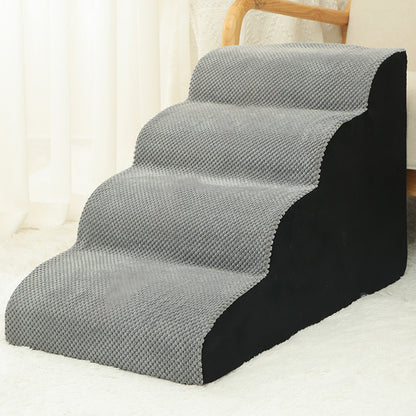 Soft Pet Stairs with Non-Slip Base – 2/3/4-Step Foam Ramp with Removable Washable Cover