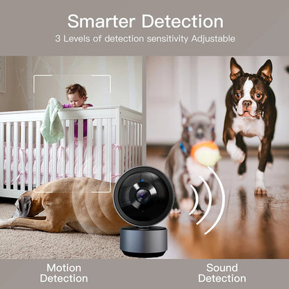 Smart Security Camera with 360° View & Motion Detection – 2K HD, Two-Way Audio, Compatible with Tuya APP