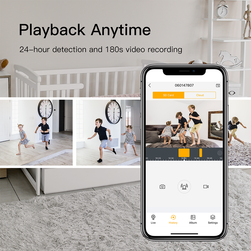 Smart Security Camera with 360° View & Motion Detection – 2K HD, Two-Way Audio, Compatible with Tuya APP
