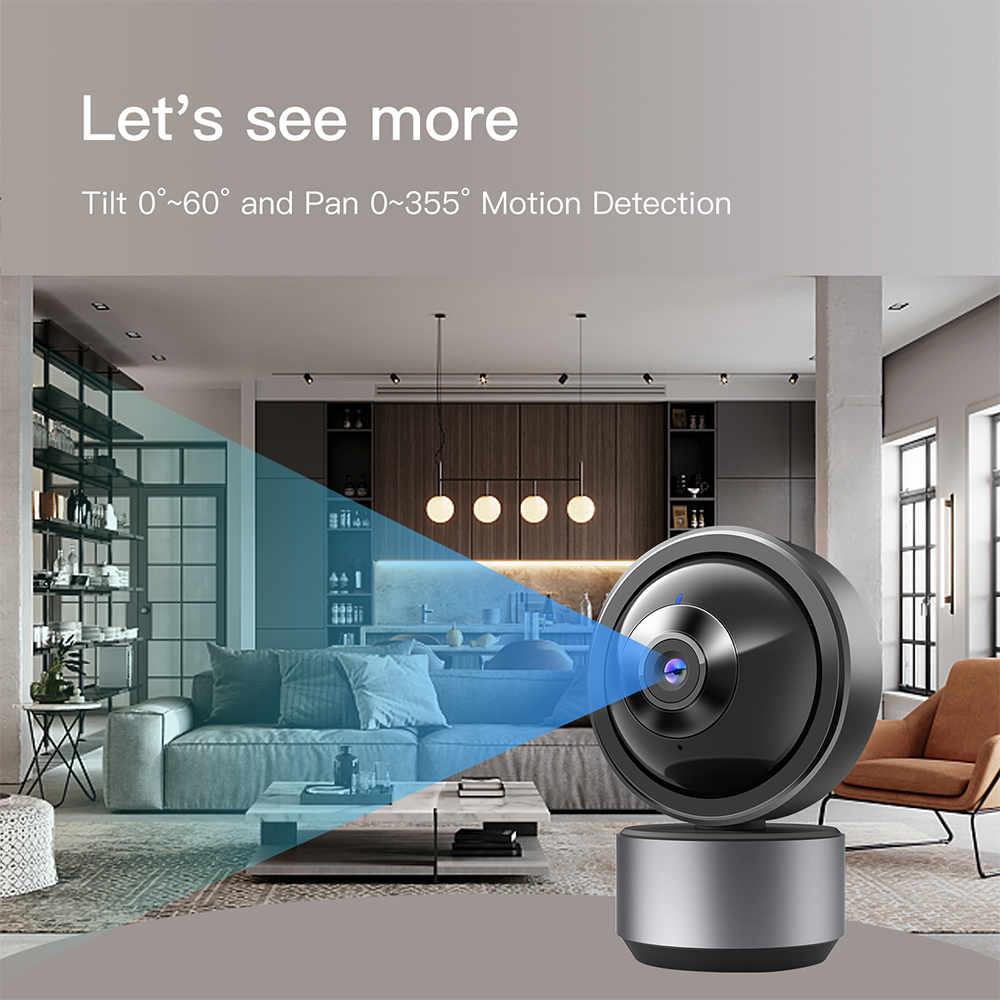 Smart Security Camera with 360° View & Motion Detection – 2K HD, Two-Way Audio, Compatible with Tuya APP